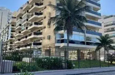 Cobertura no praia rio, em frente a praia.205m, na av. lucio costa. lazer total
