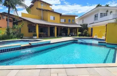 Casa em condomínio para temporada em guarujá, jardim acapulco, 6 dormitórios, 6 suítes, 8 banheiros, 4 vagas