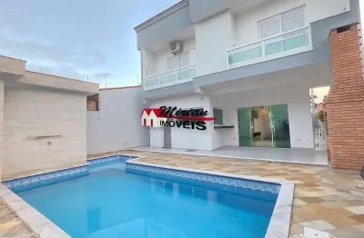Imperdível casa à venda em peruíbe-sp, balneário três marias: 4 quartos, 3 suítes, 3 salas, 4 banheiros, piscina 2 vagas, 184m².