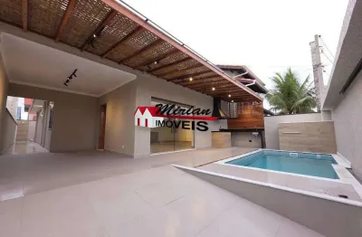 Oportunidade única! casa de luxo à venda em peruíbe-sp, parque balneário oasis: , 3 suítes, 1 sala, 4 banheiros, 2 vagas 122m² piscina com cascata