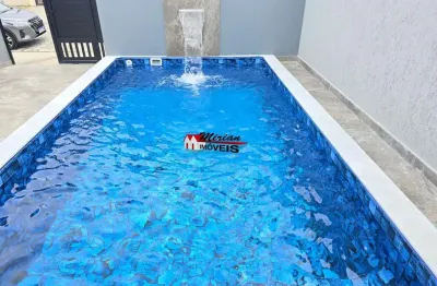 Linda casa à venda em peruíbe-sp, bairro park daville: 2 quartos, 1 suíte, 1 sala, 2 vagas, 92m². agende sua visita!