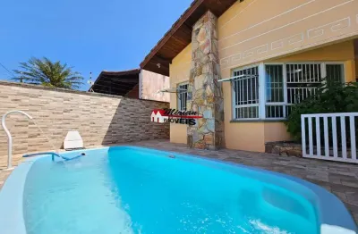 Imperdível oportunidade de adquirir  casa no balneário oasis em peruíbe-sp, com 3 quartos, suíte, 2 salas, com piscina