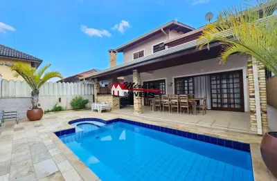 Lindo sobrado em condomínio alto padrão, 4 suítes, espaço gourmet, piscina -  bougainvillee iii