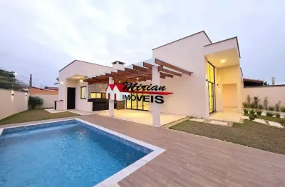 Casa terrea com terreno grande piscina com cascata jardim imperador em peruibe
