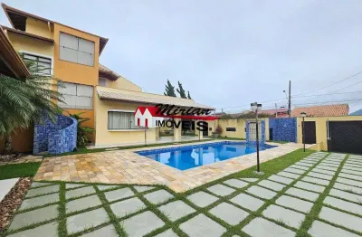 Sobrado a venda em peruibe 4 dormitórios piscina 2 lotes 500 metros da praia jardim imperador