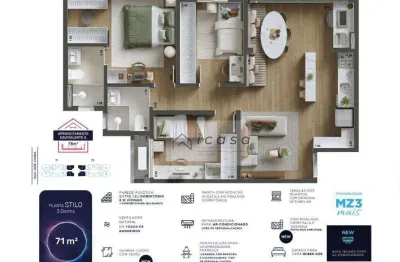 Apartamento com 3 dormitórios à venda, 71 m² por r$ 695.000,00 - parque industrial - são josé dos campos/sp