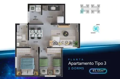 Apartamento com 2 dormitórios à venda, 45 m² por r$ 365.000,00 - jardim uirá - são josé dos campos/sp