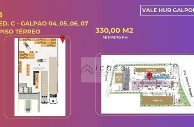 Galpão modular para locacao com 330,00 m² com área para manobras a margem da dutra - caçapava/sp