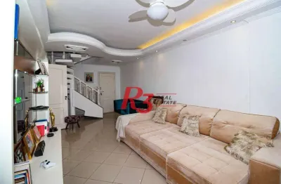 Cobertura à venda, 271 m² por r$ 1.700.000,00 - gonzaga - santos/sp