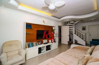 Cobertura com 3 dormitórios à venda, 271 m² por r$ 1.700.000,00 - gonzaga - santos/sp