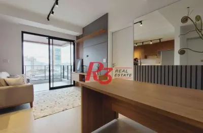 Apartamento com 1 dormitório para alugar, 54 m² por r$ 5.800,02/mês - boqueirão - santos/sp