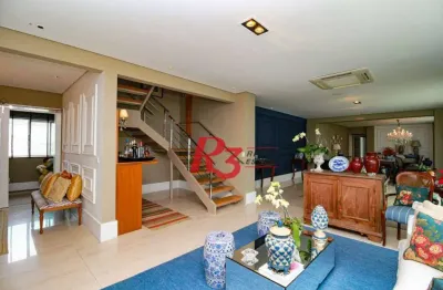 Cobertura com 4 dormitórios à venda, 430 m² por r$ 5.000.000 no boqueirão em santos/sp