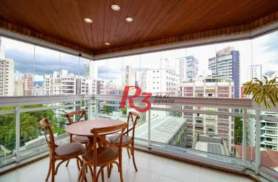 Apartamento para alugar, 204 m² por r$ 18.000,00/mês - gonzaga - santos/sp
