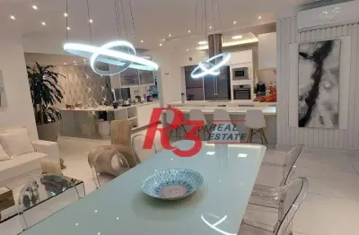 Apartamento garden com 3 dormitórios à venda, 203 m² por r$ 3.180.000,00 - gonzaga - santos/sp