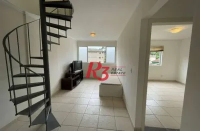 Cobertura com 2 dormitórios, 105 m² - venda por r$ 480.000,00 ou aluguel por r$ 3.761,90/mês - josé menino - santos/sp