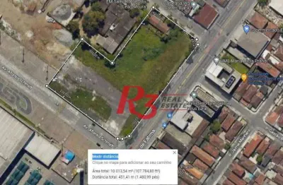 Terreno à venda, 9613 m² por r$ 32.600.000,00 - areia branca - santos/sp