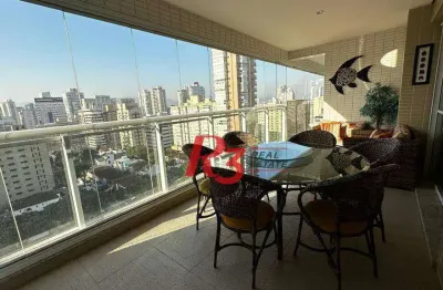 Apartamento para alugar, 181 m² por r$ 16.000,02/mês - gonzaga - santos/sp