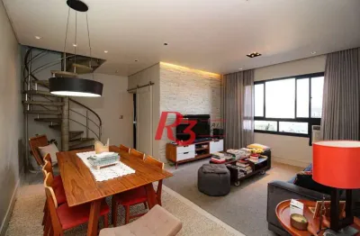 Cobertura à venda, 197 m² por r$ 1.500.000,00 - gonzaga - santos/sp