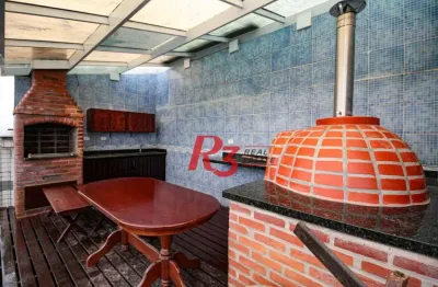 Cobertura com 5 dormitórios, 400 m² - venda por r$ 2.250.000,00 ou aluguel por r$ 14.900,00/mês - embaré - santos/sp