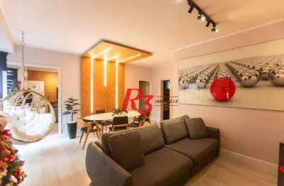 Apartamento com 3 dormitórios à venda, 135 m² por r$ 1.800.000,00 - embaré - santos/sp