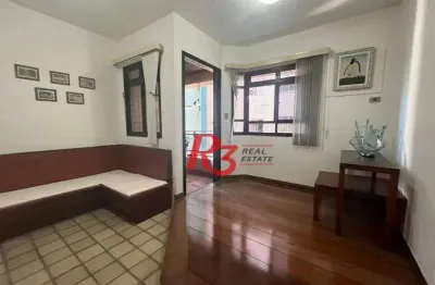 Apartamento com 1 dormitório com lazer, 1 quadra - boqueirão - santos/sp
