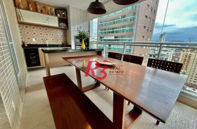 Apartamento com 3 dormitórios à venda, 181 m² por r$ 2.446.000,00 - gonzaga - santos/sp