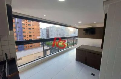 Apartamento com 2 dormitórios para alugar, 85 m² por r$ 7.307,58/mês - gonzaga - santos/sp