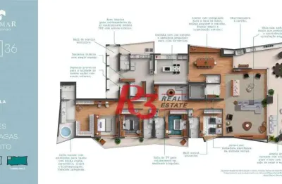 Apartamento à venda, 433 m² por r$ 8.850.000,00 - gonzaga - santos/sp