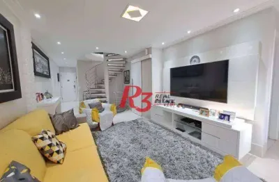 Apartamento triplex à venda, 111 m² por r$ 810.000,00 - estuário - santos/sp