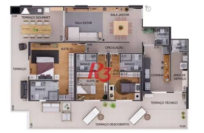 Apartamento garden à venda, 146 m² por r$ 2.542.800,00 - aparecida - santos/sp