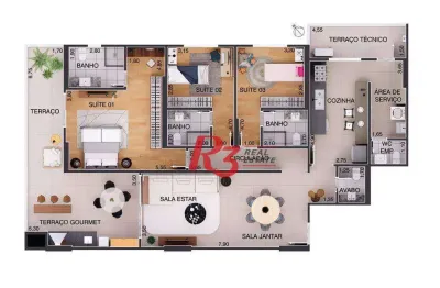 Apartamento à venda, 170 m² por r$ 2.610.000,00 - aparecida - santos/sp