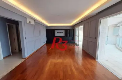 Apartamento com 4 dormitórios para alugar, 204 m² por r$ 20.000,00/mês - embaré - santos/sp