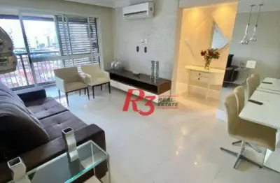 Apartamento com 2 dormitórios para alugar, 90 m² por r$ 5.900,02/mês - gonzaga - santos/sp