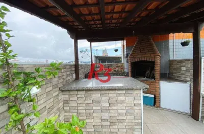 Apartamento triplex com 3 dormitórios à venda, 185 m² por r$ 590.000,00 - estuário - santos/sp