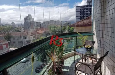Apartamento com 3 dormitórios à venda, 150 m² por r$ 1.050.000,00 - embaré - santos/sp
