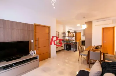 Apartamento com 3 dormitórios à venda, 110 m² por r$ 1.800.000,00 - boqueirão - santos/sp