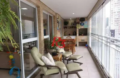 Apartamento com 3 dormitórios à venda, 130 m² por r$ 1.900.000,00 - gonzaga - santos/sp