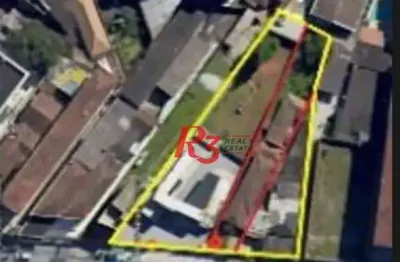 Terreno à venda, 1416 m² por r$ 3.681.000,00 - macuco - santos/sp