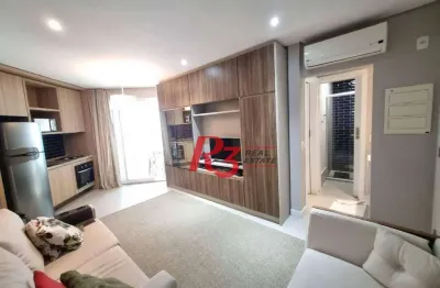 Apartamento com 1 dormitório para alugar, 45 m² por r$ 5.900,02/mês - pompéia - santos/sp