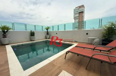 Cobertura com 4 dormitórios à venda, 242 m² por r$ 5.500.000,00 - gonzaga - santos/sp