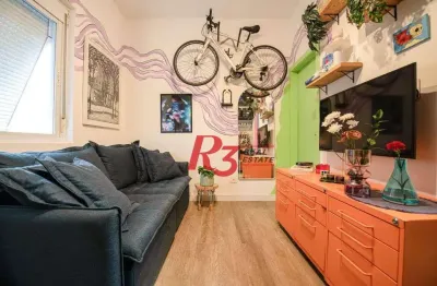 Kitnet com 1 dormitório mobiliada , 27 m² por r$ 295.000 - embaré - santos/sp