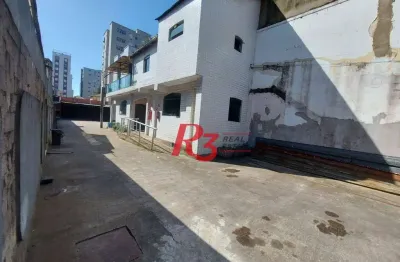 Terreno comercial para alugar na praça visconde de itaboraí, 16, estuário, santos, 420 m2 por r$ 9.000