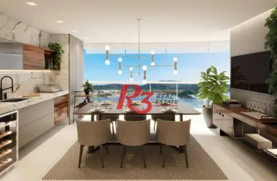 Apartamento com 3 suítes frente para o mar à venda, 163 m² por r$ 3.190.000 - ponta da praia - santos/sp