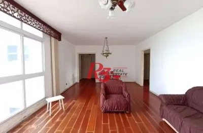 Apartamento com 3 dormitórios para alugar, 184 m² - gonzaga - santos/sp