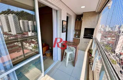 Apartamento com 2 dormitórios à venda, 85 m² por r$ 925.000,00 - marapé - santos/sp