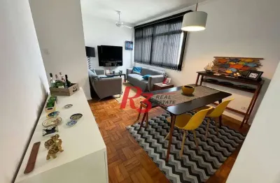 Apartamento com 2 dormitórios à venda, 89 m² por r$ 860.000,00 - embaré - santos/sp