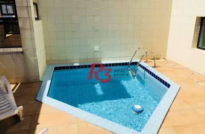 Cobertura com 3 dormitórios à venda, 200 m² por r$ 1.490.000,00 - gonzaga - santos/sp