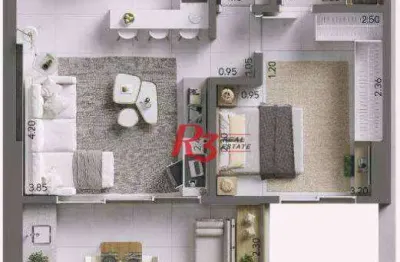 Apartamento com 1 dormitório à venda, 58 m² por r$ 825.000,00 - ponta da praia - santos/sp