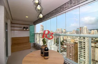Apartamento com 1 dormitório para alugar, 65 m² por r$ 6.800,00/mês - vila rica - santos/sp