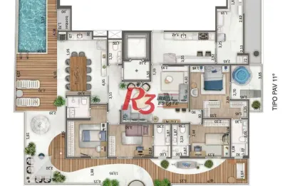 Apartamento garden à venda, 258 m² por r$ 8.000.000,00 - ponta da praia - santos/sp